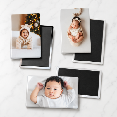 Custom Fridge Magnet Foto Bayi | Magnet Kulkas Foto Custom Premium | Souvenir Bayi Newborn Kado Unik Personal 2x3 Inch